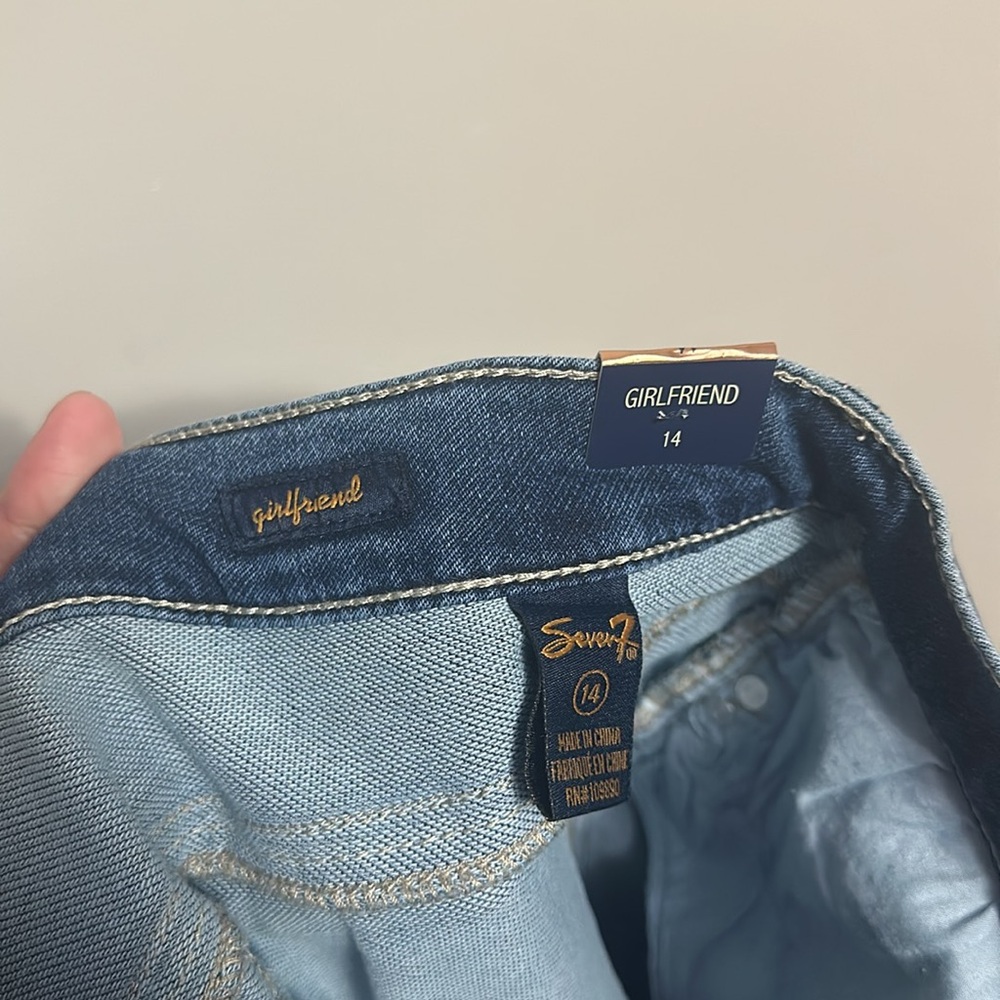 Seven7 girlfriend denim Capri jeans size 14 new - Picture 5 of 5